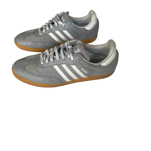 Adidas Samba Men's Size 13 Gray White D74396 2014 Rare Gum Sole Leather Sneakers - Picture 5 of 7